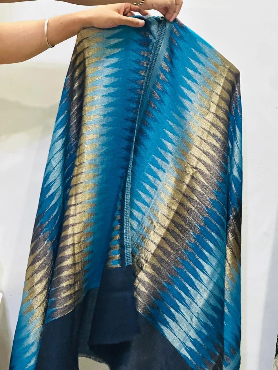 Estola Ikat Aurora — Verde azulado (3)
